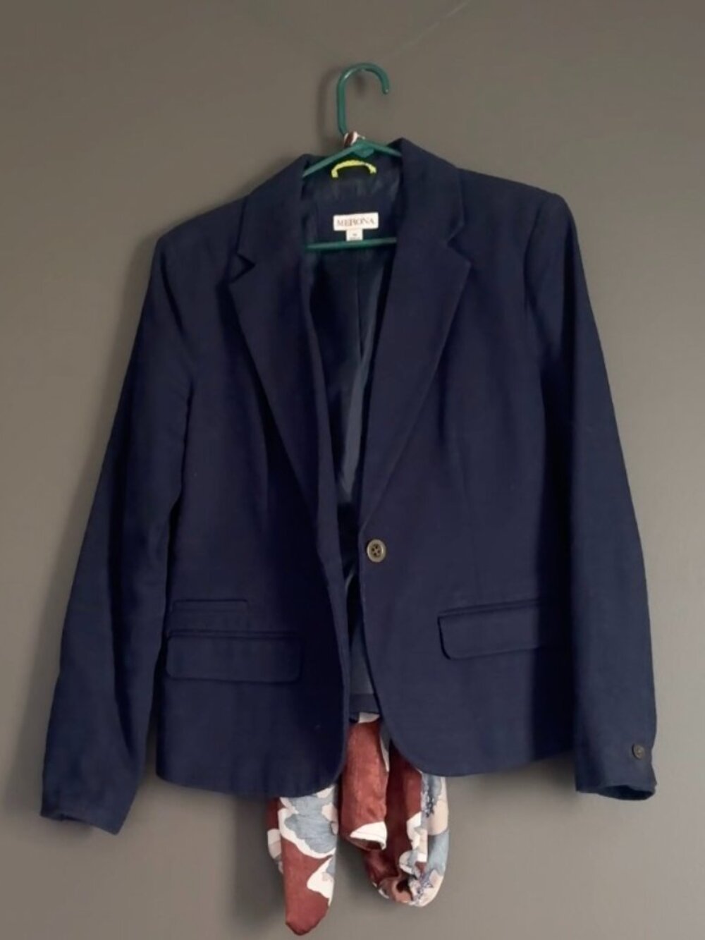 Merona Black Single-Button Tailored Blazer Jacket Size 10